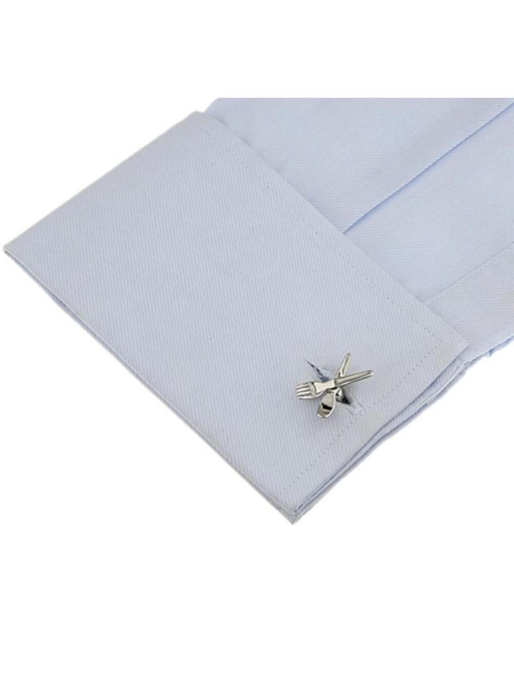 Cufflinks Men's New Kitchen Utensils Fork & Knife Great For Cook Chef Cufflinks